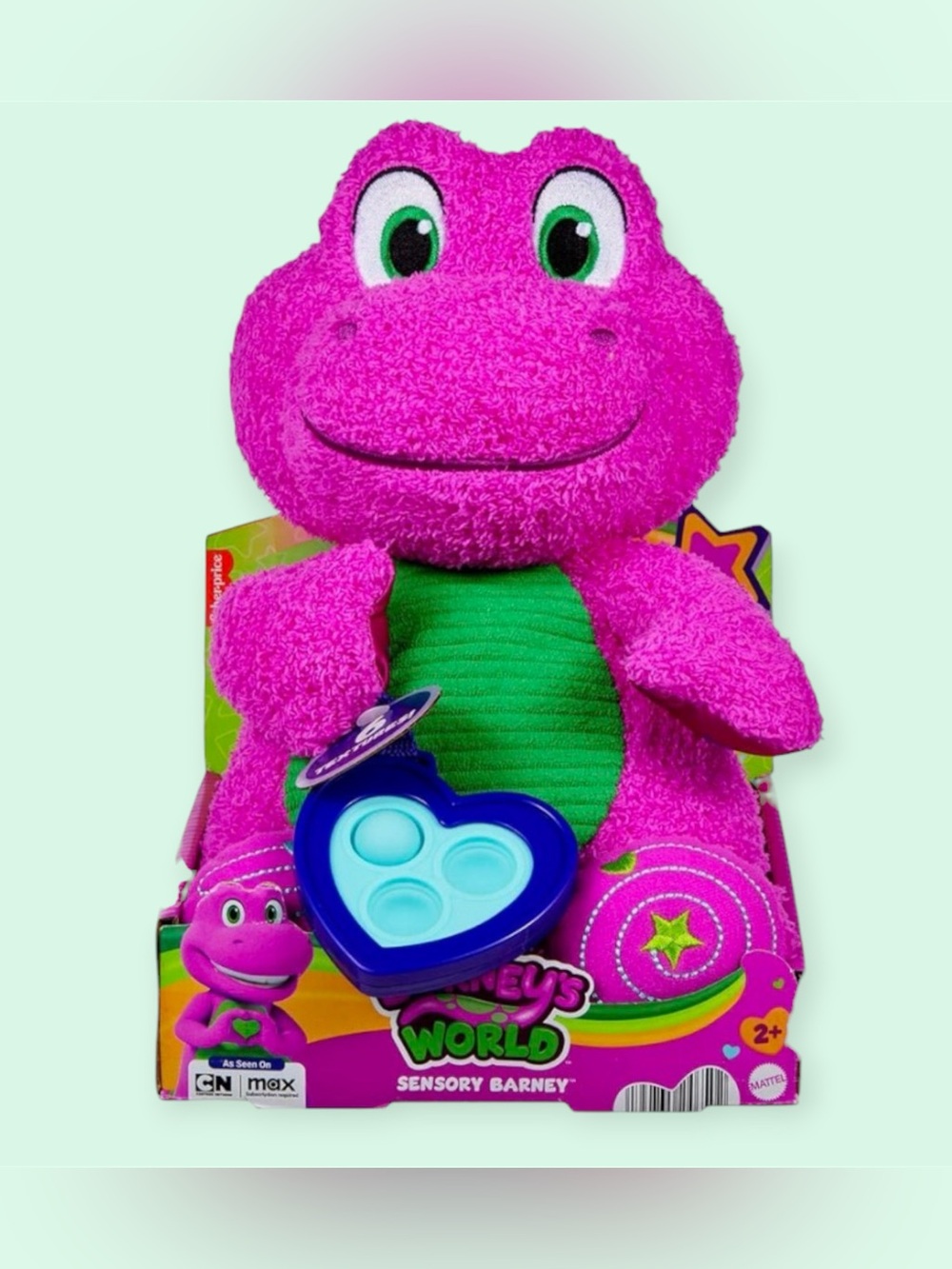 New Fisher-Price Barney’s World Toddler Toy Sensory Barney Plush